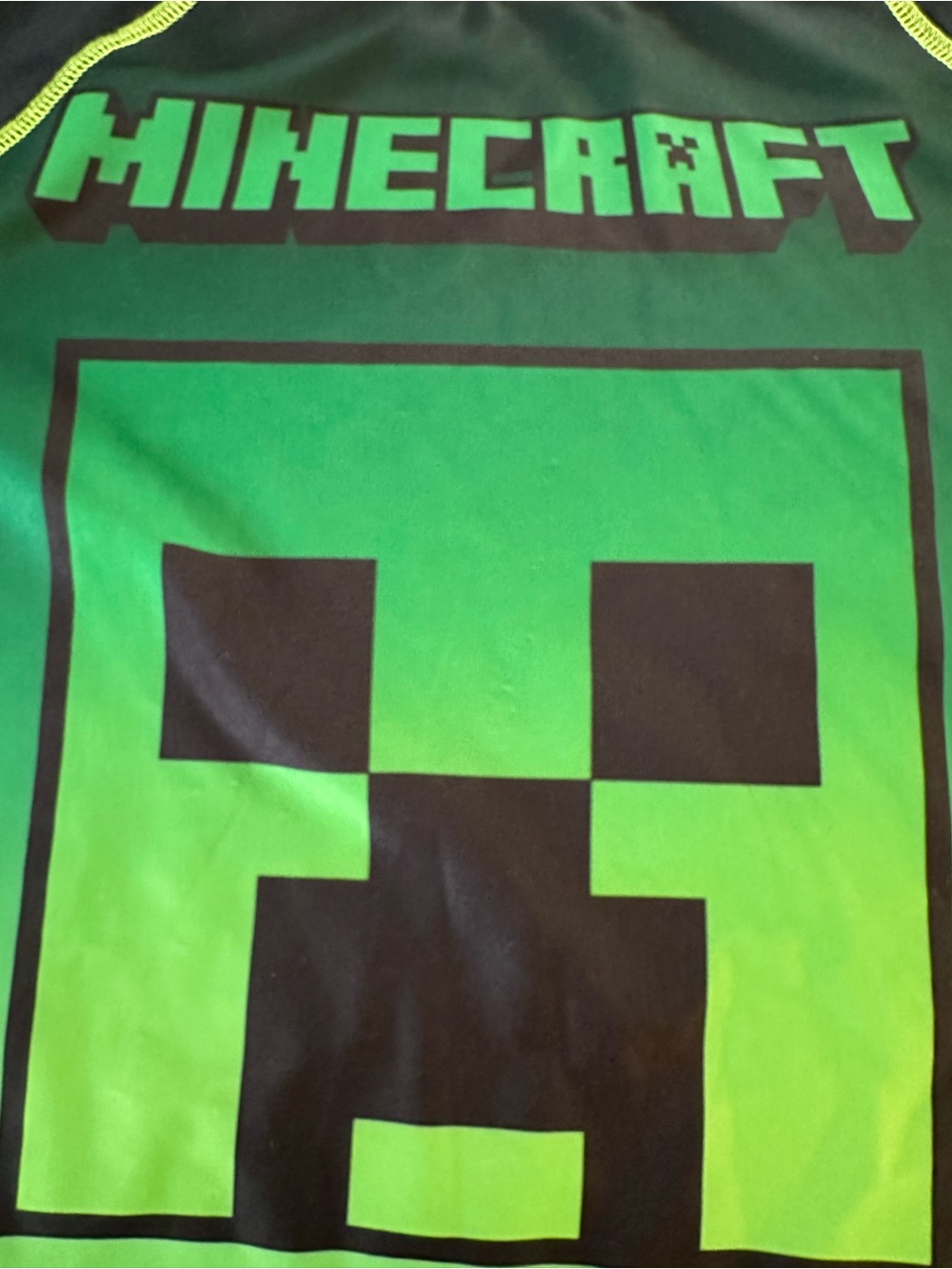 Minecraft Creeper Boys Swim Set with Trunks and Rash Guard Size Medium - Picture 7 of 9